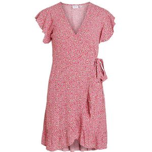 Vila Fini Wrap Short Sleeve Short Dress Roze 38 Vrouw