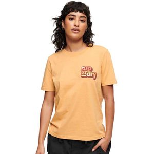 Superdry 70s Classic Logo Short Sleeve T-shirt Geel L Vrouw