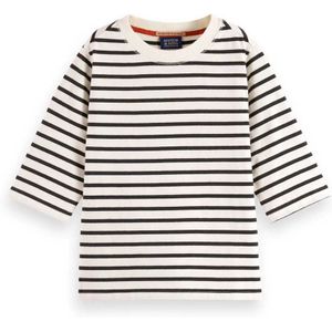 Scotch & Soda Denim Washed Breton Wrap Details T-shirt Met Korte Mouwen