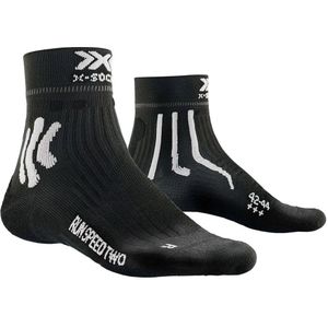 X-SOCKS - Run Speed Two 4.0 - Sportsokken - Opal Black/Arctic White - Polyamide/Elastaan/Merinowol