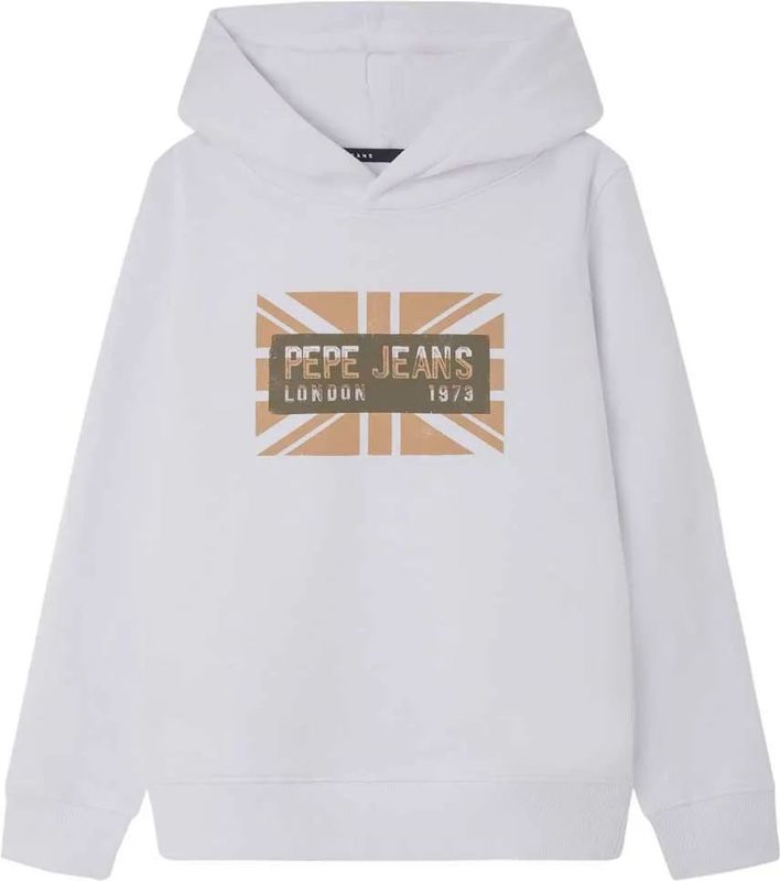 Pepe Jeansvoor jongens. PB581604 Sweater Barney wit (10Años= 140cm), Casual, Katoen, Lange mouwen, Duurzaam, kinderkleding