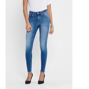 Only Blush Life Mid Waist Skinny Ankle Raw Rea12187 Jeans Blauw L / 34 Vrouw