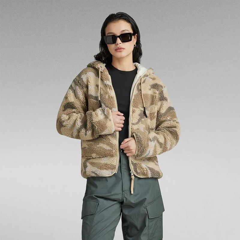 G-Star - Teddy - Hoodie - Camouflage - Korte Jack - 100% Gerecycled Polyester