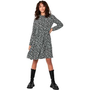 Jdy Piper Aop Short Dress Zwart 36 Vrouw