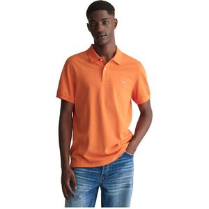 Gant Regular Fit Shield Piqué Short Sleeve Polo Oranje S Man