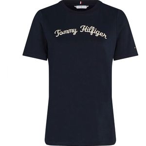 Tommy Hilfiger Regular Script Logo Crew Shirt Dames - Maat M