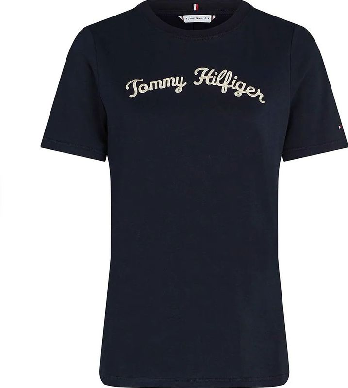 Tommy Hilfiger Regular Script Logo Crew Shirt Dames - Maat M