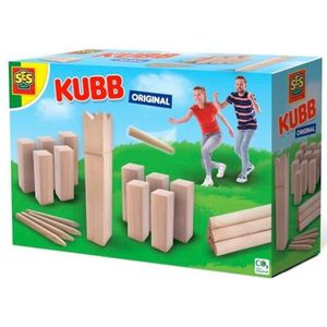 SES - Kubb Original: Gezelschapsspel voor jong en oud met echt houten onderdelen en handige bewaartas