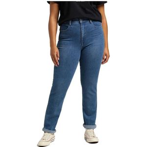 Lee - Classic Straight Plus - Damesjeans - Middenblauw - Hoge Taille