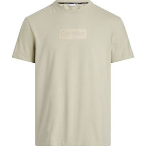 Calvin Klein Raised Rubber Logo Short Sleeve T-shirt Beige XL Man