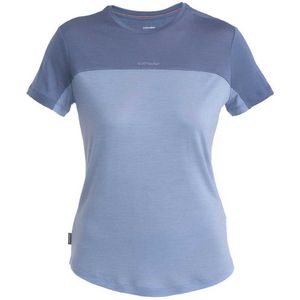 Icebreaker Merino 125 Cool-lite Sphere Iii Colour Block Short Sleeve T-shirt Blauw M Vrouw