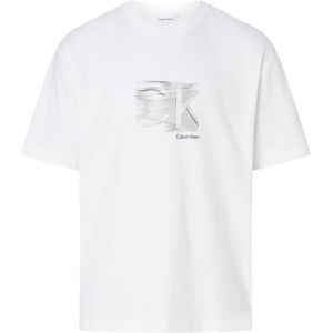 Calvin Klein Motion Logo Modern Comfort Short Sleeve T-shirt Wit XL Man