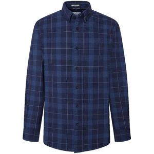 PEPE JEANS - Casual Overhemd - Marineblauw - Katoen - Ruitjesprint