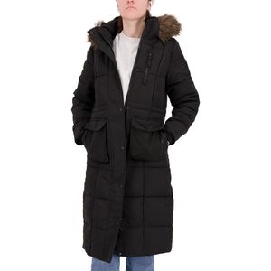 Superdry Longline Faux Fur Everest Jacket Zwart XS Vrouw