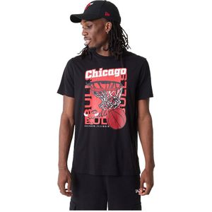 New Era Nba Bball Graphic Chicago Bulls Short Sleeve T-shirt Zwart L Man