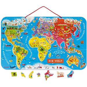 Janod Magnetic World Map German Version Puzzel