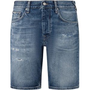Pepe Jeans Relaxed Repair Fit Denim Shorts Blauw 29 Man