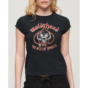 Superdry Motorhead Cap Band Short Sleeve T-shirt Zwart S Vrouw