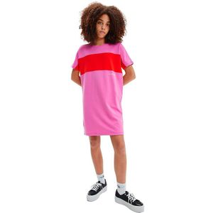 Calvin Klein Jeans Colour Block Short Sleeve Short Dress Groen 14 Years Meisje