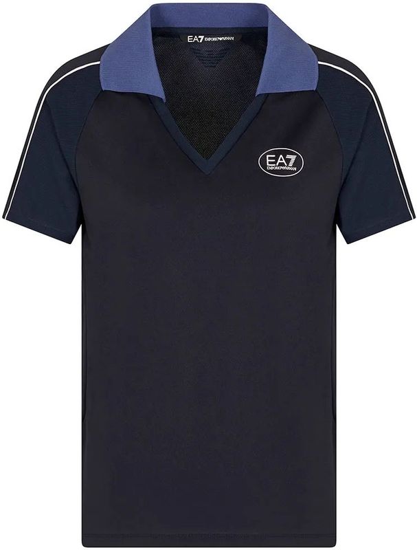 EA7voor vrouwen. 7W000599_AF15723 Polo Pro Golf marine (XS), Casual, Katoen, Korte mouwen, Marineblauw