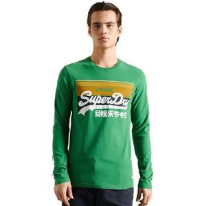 Superdry Vintage Logo Cali Stripe Long Sleeve T-shirt Groen M Man