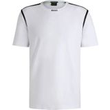 BOSSvoor mannen. 50531230 Tape T-shirt wit (M), Casual, Katoen, Korte mouwen