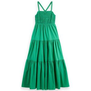 Scotch & Soda Smock Detail Sleveless Long Dress Groen 36 / Regular Vrouw