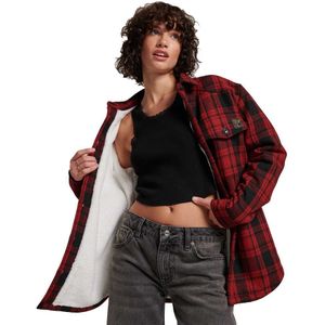 Superdry Vintage Borg Check Overshirt Shirt Rood S Vrouw