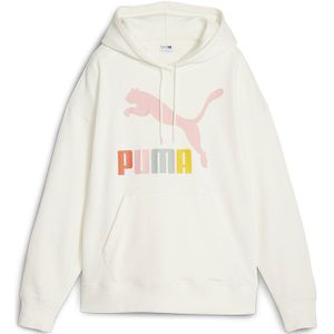 Puma Select Classics Multi Color Logo Tr Hoodie Wit L Vrouw