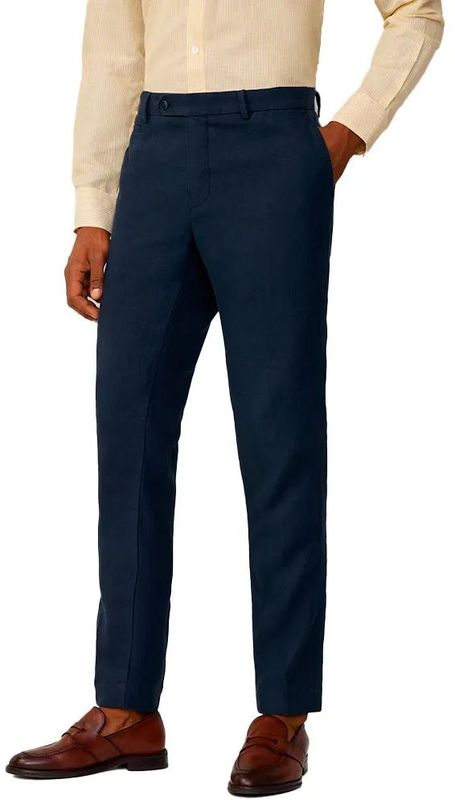 HACKETT - Casual Broek - Marineblauw - 100% Linnen