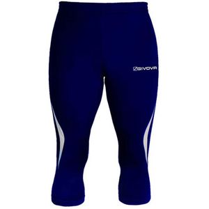 Givova - Legging 3/4 - Technische Stof - Zwart - Met Reflecterend Logo
