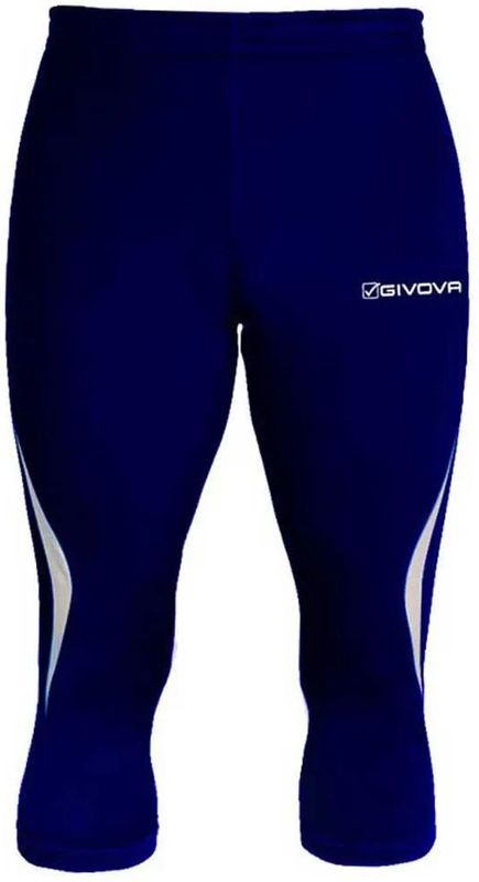 Givova - Legging 3/4 - Technische Stof - Zwart - Met Reflecterend Logo