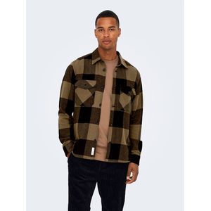 Only & Sons Milo Check Overshirt Bruin M Man
