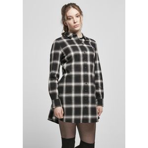 Urban Classics Cotton Check Shirt Dress Zwart XL Vrouw