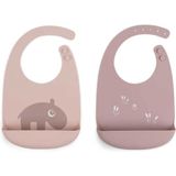 Done By Deer Silicone Bib 2 Pack Ozzo Roze 0 Months