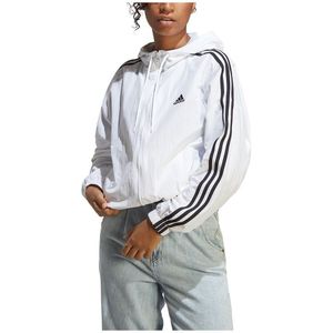 Adidas Essentials 3 Stripes Woven Windbreaker Jacket Wit 2XS Vrouw