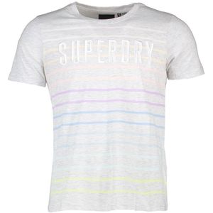 Superdry Rainbow Stripe Short Sleeve T-shirt Grijs S Vrouw
