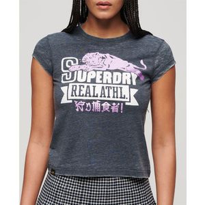 Superdry Varsity Burnout Cap Short Sleeve T-shirt Grijs L Vrouw