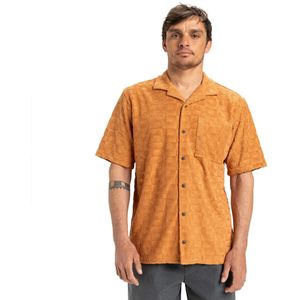 Panashirt - Korte Mouwen Overhemd - Blauw - Katoen Polyester Blend