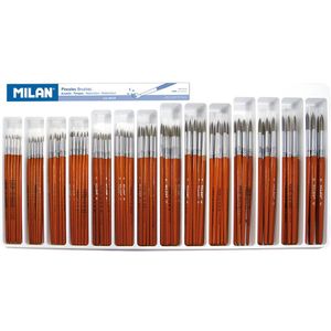 Milan Tray Of 144 Round School Paintbrushes Series 101 Bruin