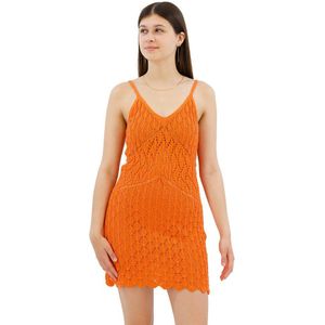 Superdry Crochet Cami Sleeveless Short Dress Oranje M Vrouw