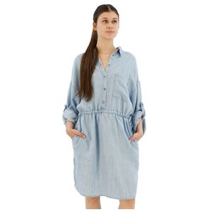 Replay W9007a.000.42847a Long Sleeve Short Dress Blauw S Vrouw