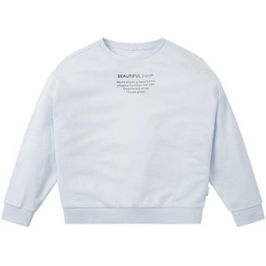Tom Tailor 1030669 Oversize Foil Print Sweatshirt Blauw 140 cm Meisje