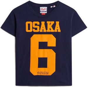 Superdry Osaka 6 Puff Print Short Sleeve T-shirt Blauw XS Vrouw