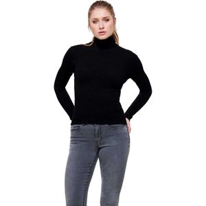 Only Karol Knit Long Sleeve High Neck T-shirt Zwart XS Vrouw
