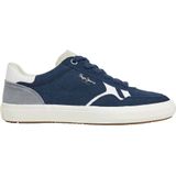 Pepe Jeans - PMS31058 Travis Free - Groen - Leren Sportschoenen - Plat - Veters