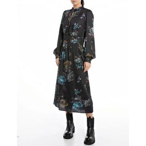 Replay W9066 .000.74066 Lange Jurk Met Lange Mouwen