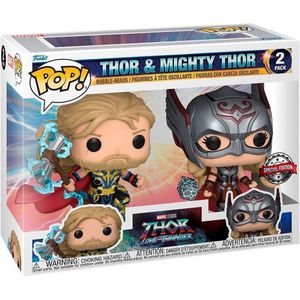 Funko Thor: Love And Thunder Pop! Vinyl Figures 2pack Thor & Mighty Thor 9 Cm Goud