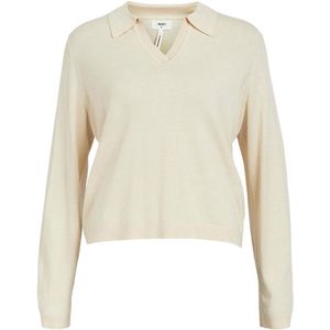 Object Thess V Neck Sweater Beige S Vrouw