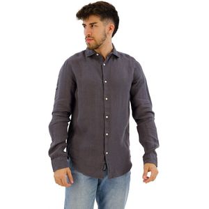 Superdry Studios Casual Linen Long Sleeve Shirt Grijs XL Man